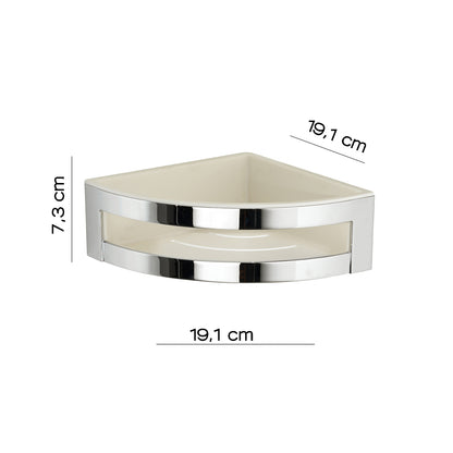 Portaoggetti doccia angolare modello Zante di Gedy in Cromall e ABS - Cromato/Bianco by CeramicStore | Lo specialista del tuo bagno