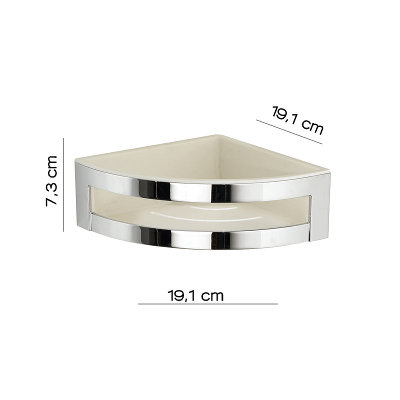 Portaoggetti doccia angolare modello Zante di Gedy in Cromall e ABS - Cromato/Bianco by CeramicStore | Lo specialista del tuo bagno
