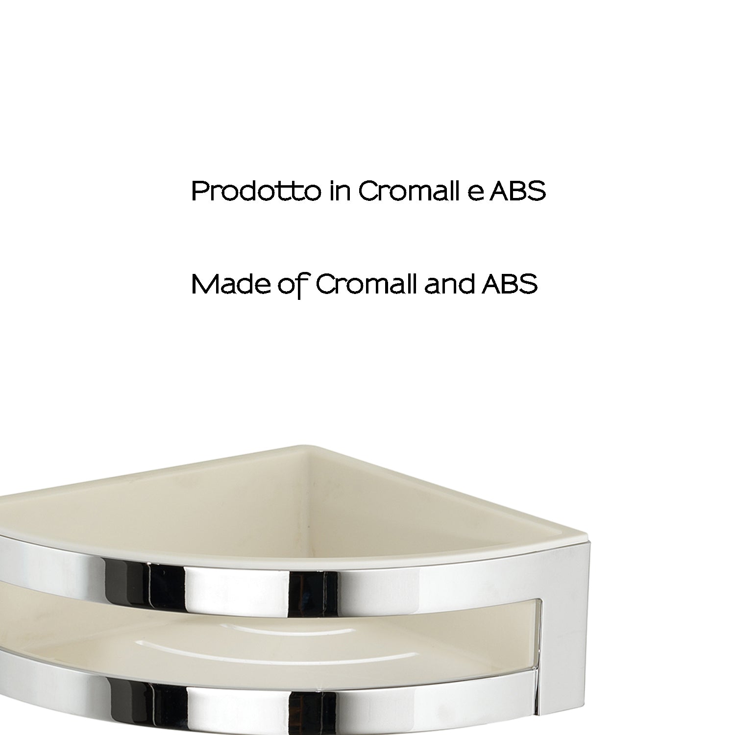 Portaoggetti doccia angolare modello Zante di Gedy in Cromall e ABS - Cromato/Bianco by CeramicStore | Lo specialista del tuo bagno