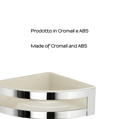 Portaoggetti doccia angolare modello Zante di Gedy in Cromall e ABS - Cromato/Bianco by CeramicStore | Lo specialista del tuo bagno