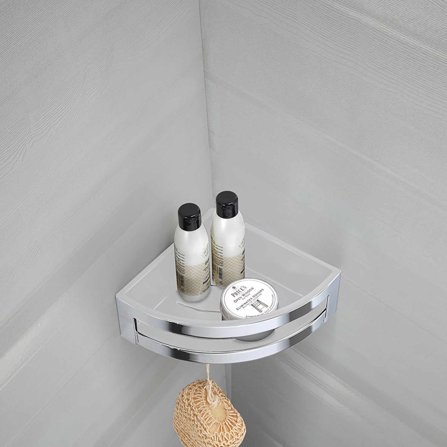 Portaoggetti doccia angolare modello Zante di Gedy in Cromall e ABS - Cromato/Bianco by CeramicStore | Lo specialista del tuo bagno