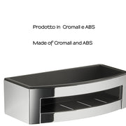 Portaoggetti doccia rettangolare modello Zante di Gedy in Cromall e ABS - Cromato/Nero by CeramicStore | Lo specialista del tuo bagno