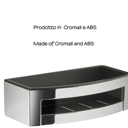 Portaoggetti doccia rettangolare modello Zante di Gedy in Cromall e ABS - Cromato/Nero by CeramicStore | Lo specialista del tuo bagno