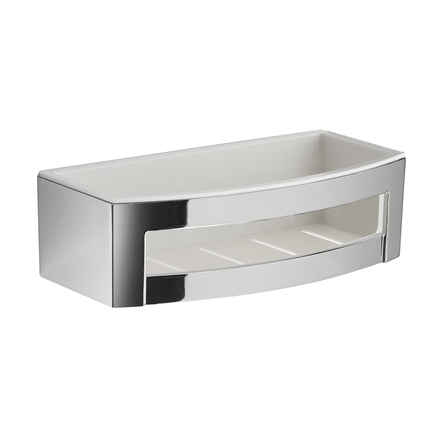 Portaoggetti doccia rettangolare modello Zante di Gedy in Cromall e ABS - Cromato/Bianco by CeramicStore | Lo specialista del tuo bagno