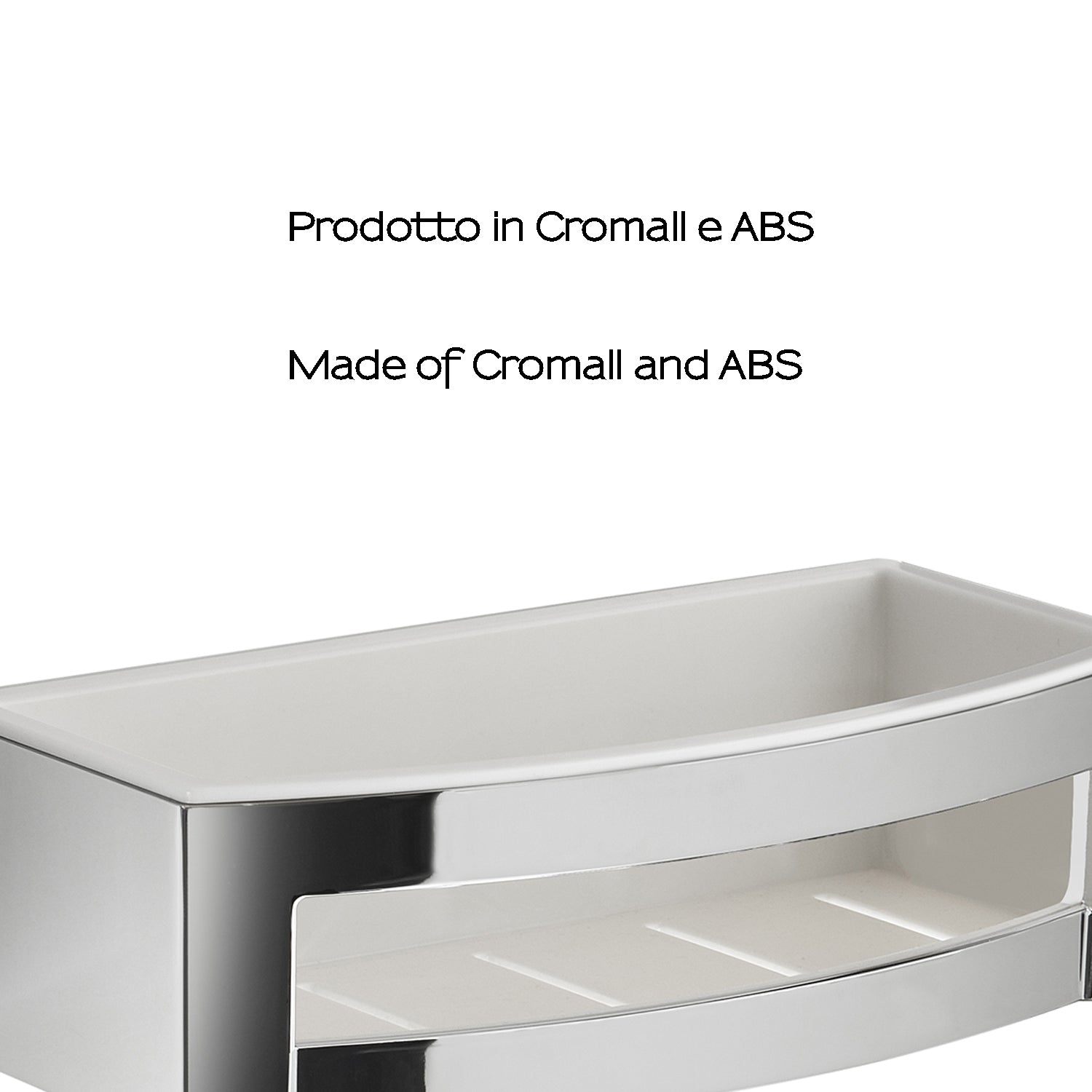 Portaoggetti doccia rettangolare modello Zante di Gedy in Cromall e ABS - Cromato/Bianco by CeramicStore | Lo specialista del tuo bagno