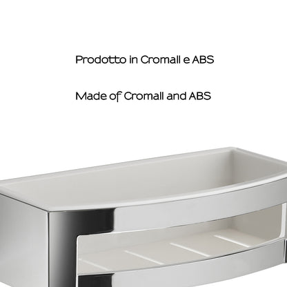 Portaoggetti doccia rettangolare modello Zante di Gedy in Cromall e ABS - Cromato/Bianco by CeramicStore | Lo specialista del tuo bagno