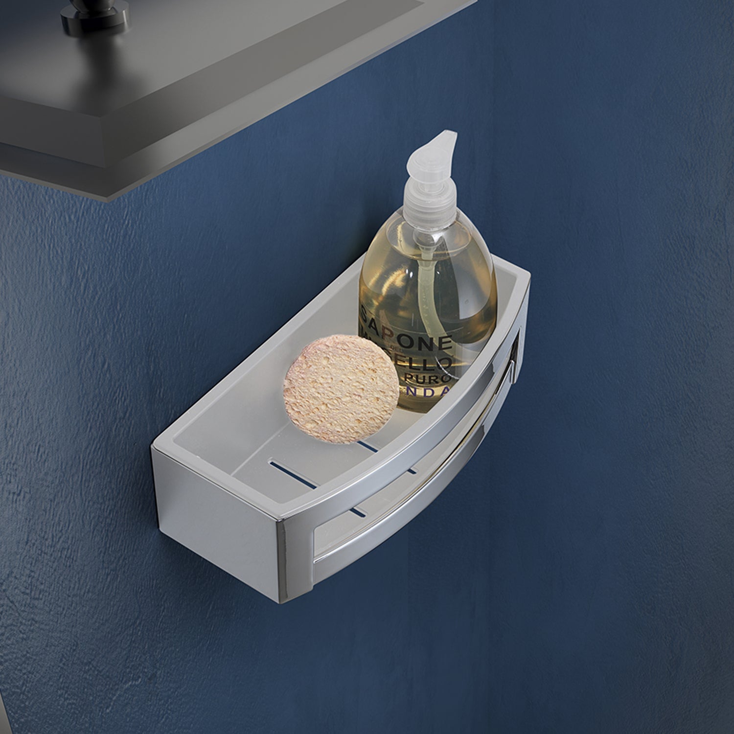 Portaoggetti doccia rettangolare modello Zante di Gedy in Cromall e ABS - Cromato/Bianco by CeramicStore | Lo specialista del tuo bagno