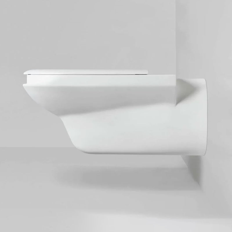 Vaso sospeso modello Thin di Azzurra Ceramica per diversamente abili 75Ã—36Ã—H37 cm - Bianco Lucido