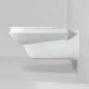Vaso sospeso Thin di Azzurra Ceramica per diversamente abili 75Ã—36Ã—H37 cm - Bianco Lucido