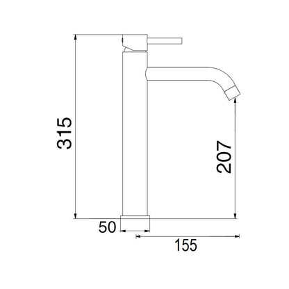 Composizione di miscelatori per lavabo alto, bidet e doccia 3 vie con easy box Moon in ottone cromato by CeramicStore | Lo specialista del tuo bagno