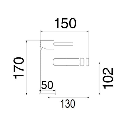 Composizione di miscelatori per bidet, lavabo e doccia 2 vie con easy box Moon in ottone cromato by CeramicStore | Lo specialista del tuo bagno