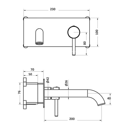 Composizione di miscelatori per bidet, lavabo e doccia 2 vie con easy box Moon in ottone cromato by CeramicStore | Lo specialista del tuo bagno