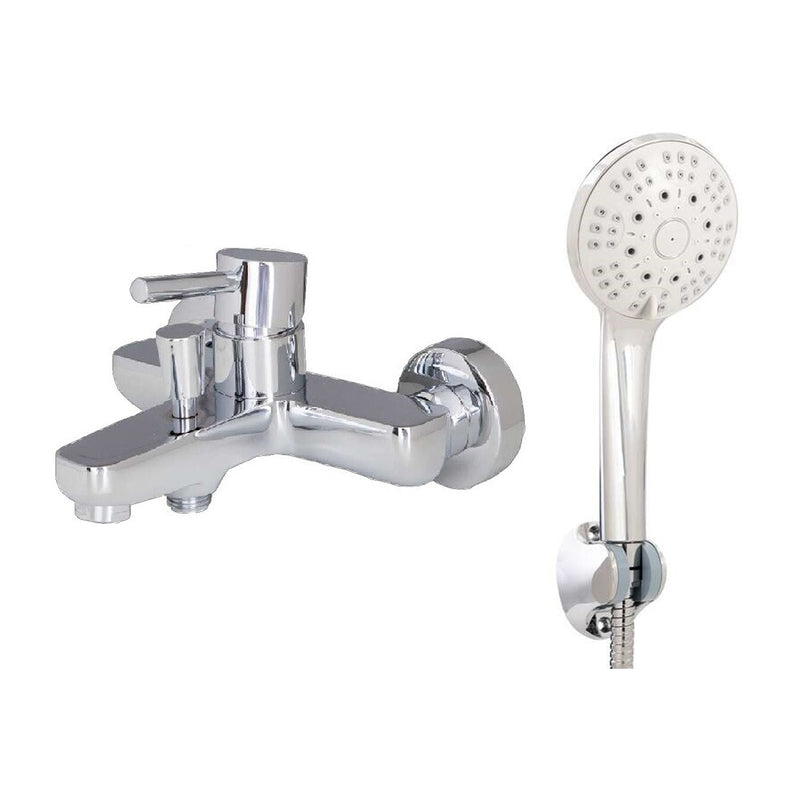 Composizione di miscelatori per lavabo incasso con easy box, bidet e vasca Moon in ottone cromato by CeramicStore | Lo specialista del tuo bagno