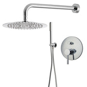 Kit doccia con incasso a due vie e soffione tondo 250 mm in ottone cromato Moon by CeramicStore | Lo specialista del tuo bagno