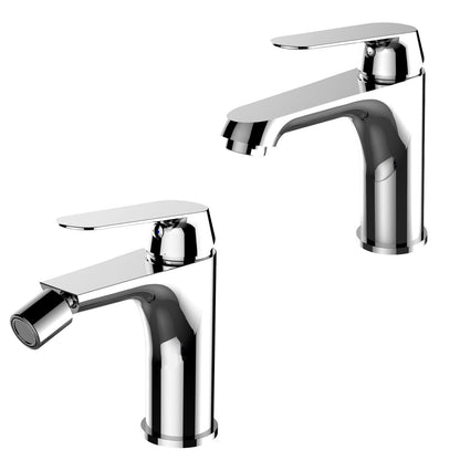 Coppia di miscelatori per lavabo e bidet serie Echo in ottone cromato by CeramicStore | Lo specialista del tuo bagno