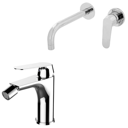 Coppia di miscelatori per lavabo incasso e bidet serie Echo in ottone cromato by CeramicStore | Lo specialista del tuo bagno