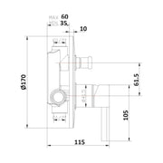 Composizione di miscelatori per lavabo alto, bidet e doccia 2 vie Echo in ottone cromato by CeramicStore | Lo specialista del tuo bagno