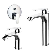 Composizione di miscelatori per lavabo alto, bidet e doccia 2 vie Echo in ottone cromato by CeramicStore | Lo specialista del tuo bagno