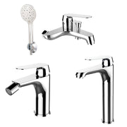 Composizione di miscelatori per lavabo alto, bidet e vasca Echo in ottone cromato by CeramicStore | Lo specialista del tuo bagno