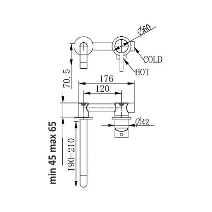 Composizione di miscelatori per lavabo incasso, bidet e doccia 2 vie Echo in ottone cromato by CeramicStore | Lo specialista del tuo bagno