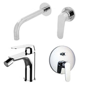 Composizione di miscelatori per lavabo incasso, bidet e doccia 2 vie Echo in ottone cromato by CeramicStore | Lo specialista del tuo bagno