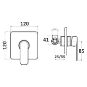 Composizione di miscelatori per lavabo easy box, bidet e doccia una via quadro Echo in ottone cromato by CeramicStore | Lo specialista del tuo bagno