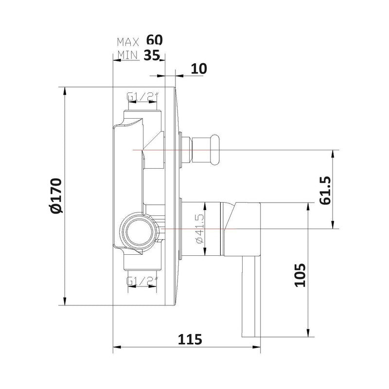 Composizione di miscelatori per lavabo easy box, bidet e doccia 2 vie Echo in ottone cromato by CeramicStore | Lo specialista del tuo bagno