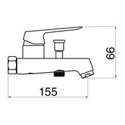 Composizione di miscelatori per lavabo easy box, bidet e vasca Echo in ottone cromato by CeramicStore | Lo specialista del tuo bagno