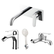 Composizione di miscelatori per lavabo easy box, bidet e vasca Echo in ottone cromato by CeramicStore | Lo specialista del tuo bagno