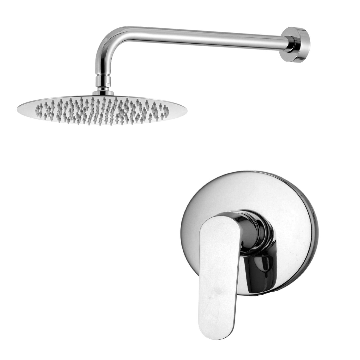 Kit doccia con incasso a una via e soffione tondo 200mm in ottone cromato Echo by CeramicStore | Lo specialista del tuo bagno