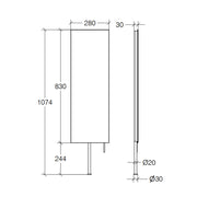 Specchio rettangolare alto filo lucido con asta rotante per fissaggio su piano Lineabeta Speci cm 28x107,4 by CeramicStore | Lo specialista del tuo bagno