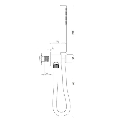 Set presa acqua con supporto, composto da doccia Artist e flessibile 150cm nero by CeramicStore | Lo specialista del tuo bagno