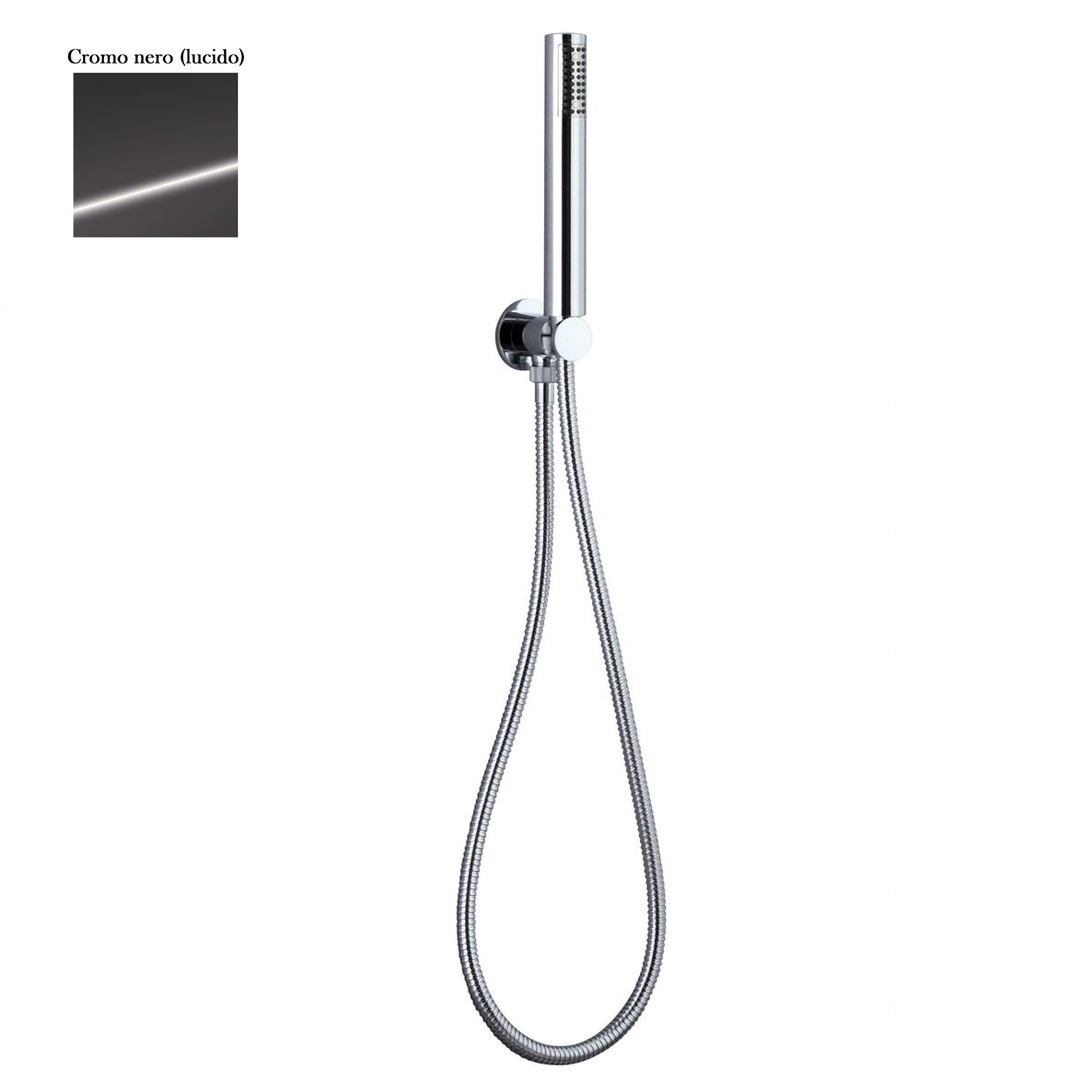 Set presa acqua con supporto, composto da doccia Artist e flessibile 150cm cromo nero by CeramicStore | Lo specialista del tuo bagno