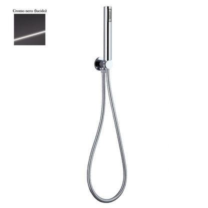 Set presa acqua con supporto, composto da doccia Artist e flessibile 150cm cromo nero by CeramicStore | Lo specialista del tuo bagno