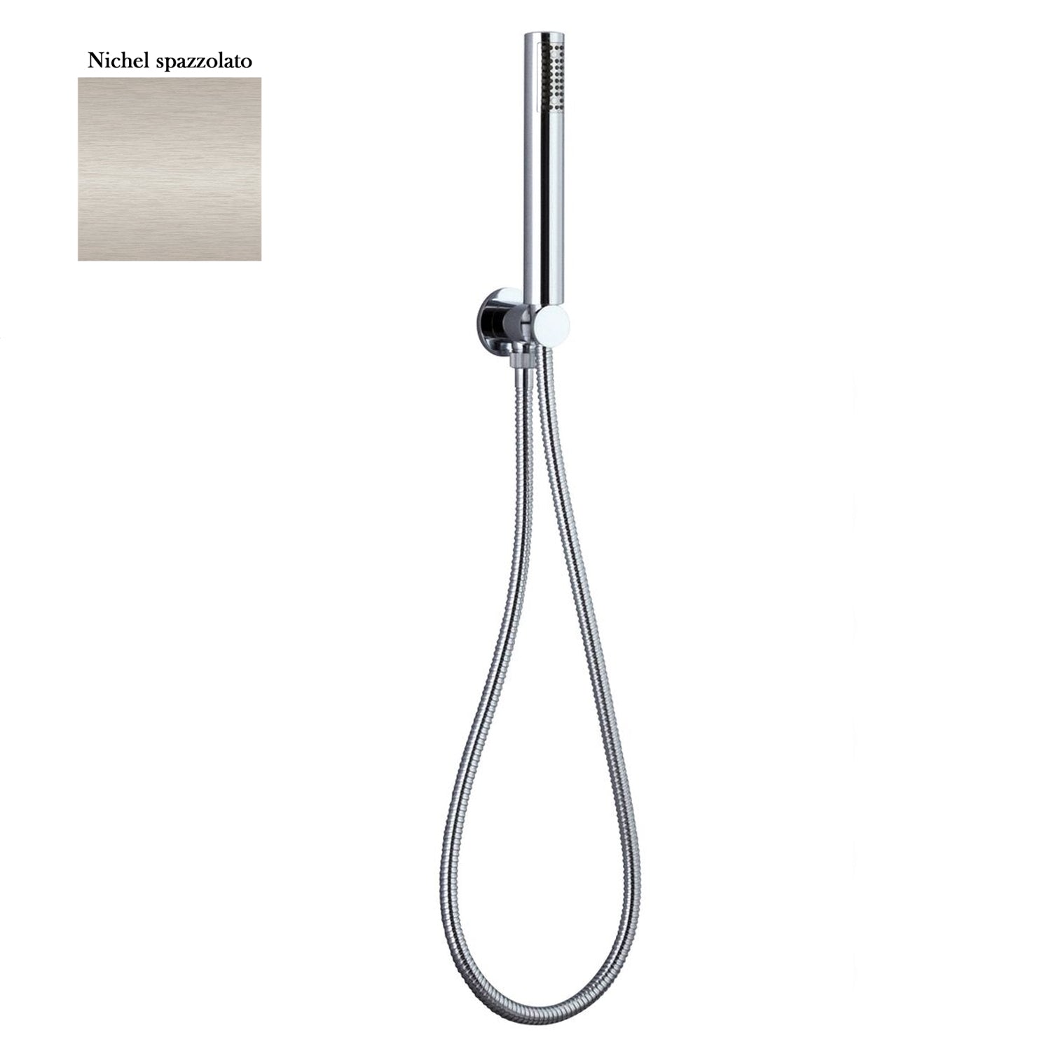 Set presa acqua con supporto, composto da doccia Artist e flessibile 150cm nichel by CeramicStore | Lo specialista del tuo bagno