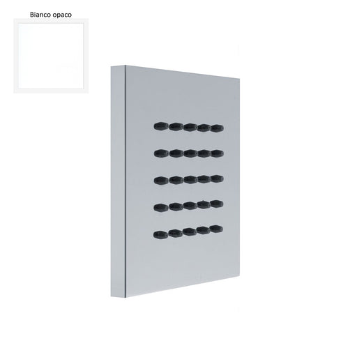 Soffione body jet a parete quadro 100mm in ottone bianco by CeramicStore | Lo specialista del tuo bagno