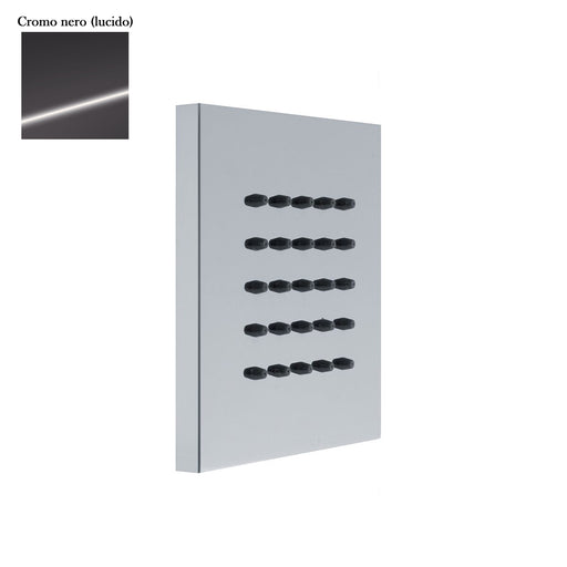 Soffione body jet a parete quadro 100mm in ottone cromo nero by CeramicStore | Lo specialista del tuo bagno