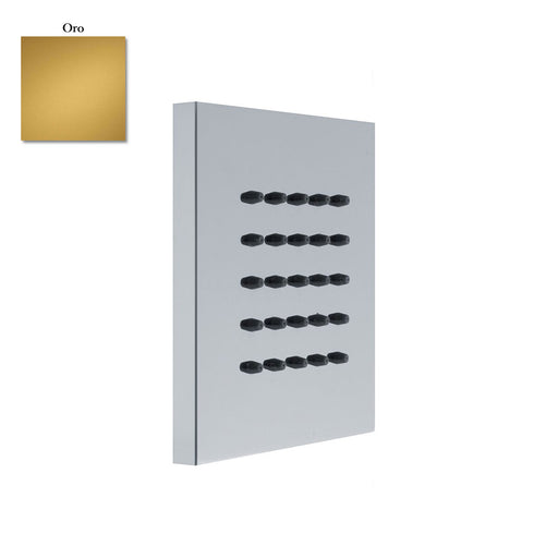 Soffione body jet a parete quadro 100mm in ottone oro by CeramicStore | Lo specialista del tuo bagno