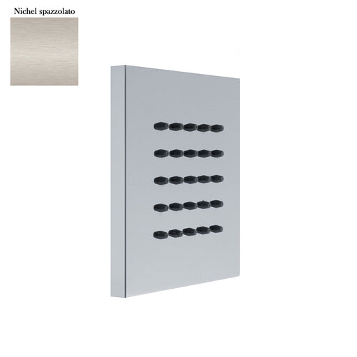 Soffione body jet a parete quadro 100mm in ottone nichel by CeramicStore | Lo specialista del tuo bagno