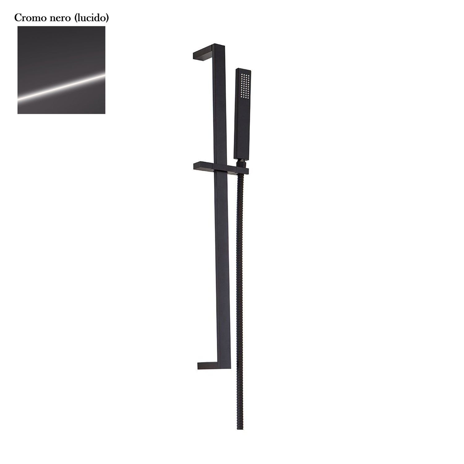 Saliscendi in ottone 10x30mm doccia Glamour e flessibile cromo nero by CeramicStore | Lo specialista del tuo bagno