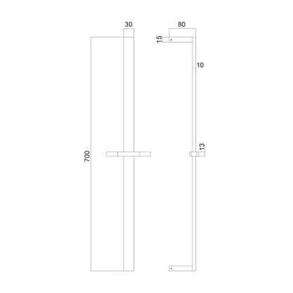 Saliscendi in ottone 10x30mm doccia Master e flessibile oro spazzolato by CeramicStore | Lo specialista del tuo bagno