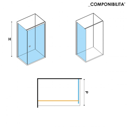Parete Walk-in da 80 cm in cristallo trasparente spessore 6 mm - Offerta by CeramicStore | Lo specialista del tuo bagno