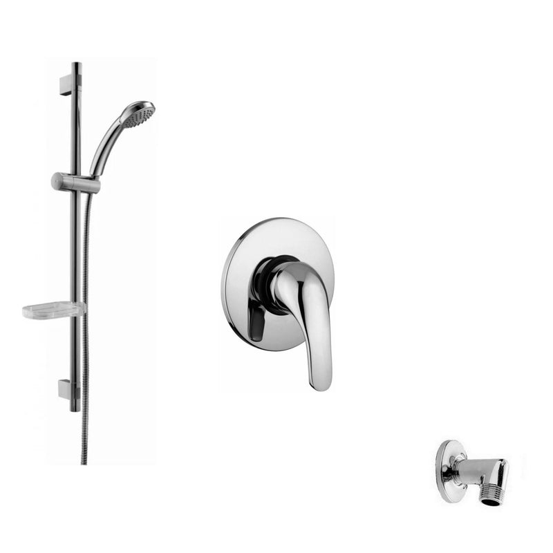 Set Saliscendi doccia con asta in metallo, miscelatore ad incasso e presa d'acqua muro ad incasso Paffoni by CeramicStore | Lo specialista del tuo bagno