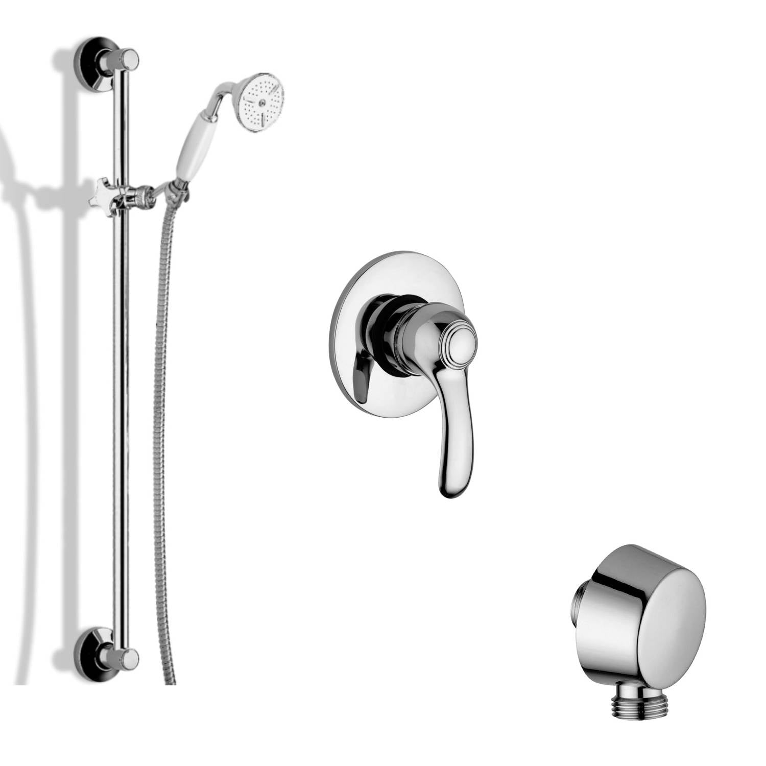 Set Saliscendi Belinda con doccia retrà², miscelatore incasso con leva e presa d'acqua tonda a muro Paffoni by CeramicStore | Lo specialista del tuo bagno