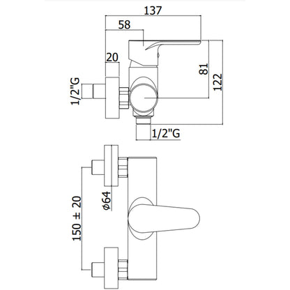 Miscelatore doccia esterno serie Green modello Gr168cr senza doccetta Paffoni by CeramicStore | Lo specialista del tuo bagno