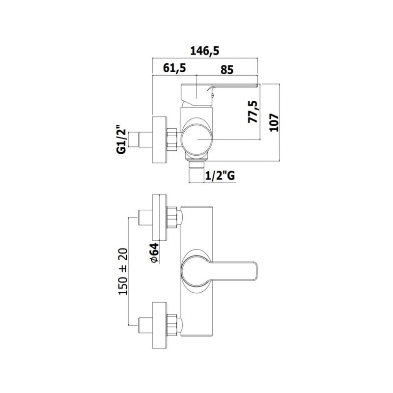 Miscelatore doccia esterno monocomando serie Red modello Red168cr cromo Paffoni by CeramicStore | Lo specialista del tuo bagno
