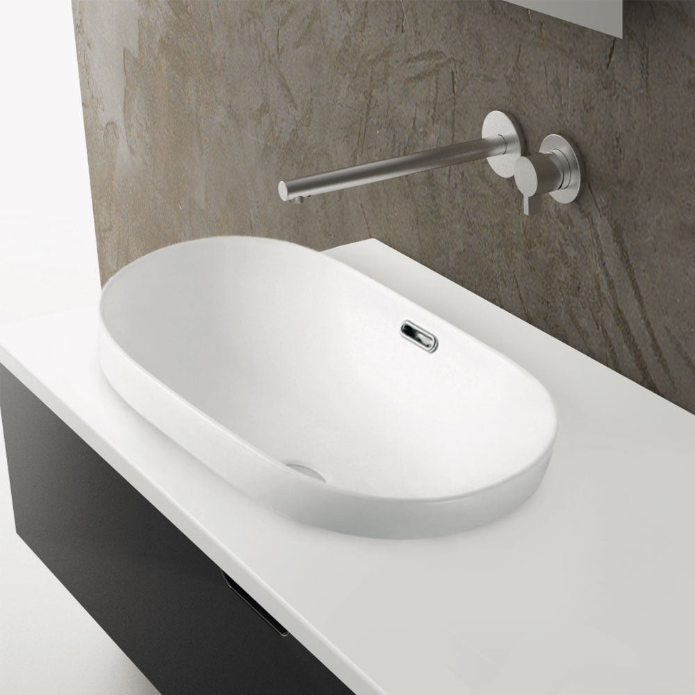 Lavabo da incasso Ovale 60x40 cm Bianco Lucido Ceramica Althea collezione JES by CeramicStore | Lo specialista del tuo bagno