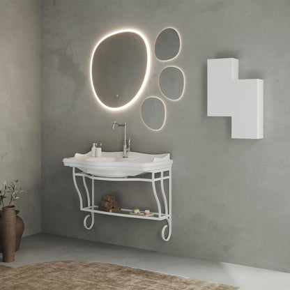 Specchio quadrato arrotondato retroilluminato LED Cubi&Co con touch 32x30 cm by CeramicStore | Lo specialista del tuo bagno