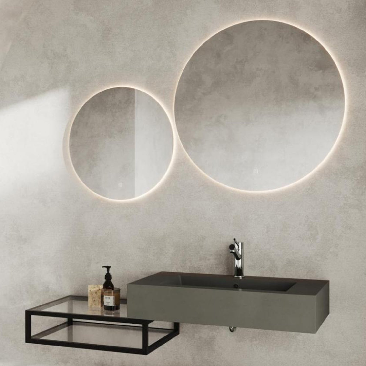 Specchio touch cerchio retroilluminato LED Cubi&Co 60 cm by CeramicStore | Lo specialista del tuo bagno