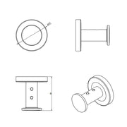 Appendino a muro in ottone cromato della collezione 'Architect s+' by Cosmic cm 5,5x6x5,5 by CeramicStore | Lo specialista del tuo bagno